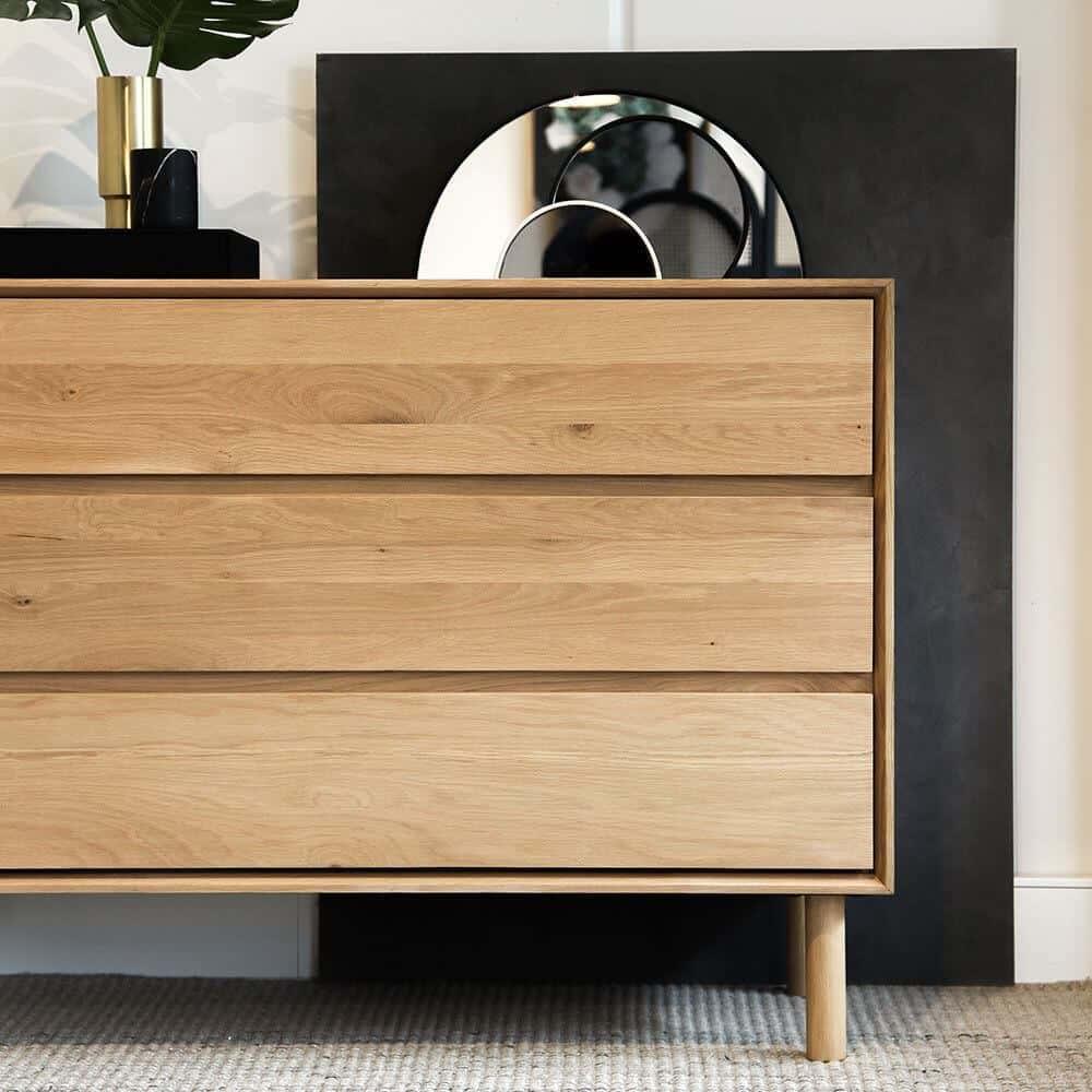 Harmony 3 Drawer Chest - Oak - Styled Image by RJ Living