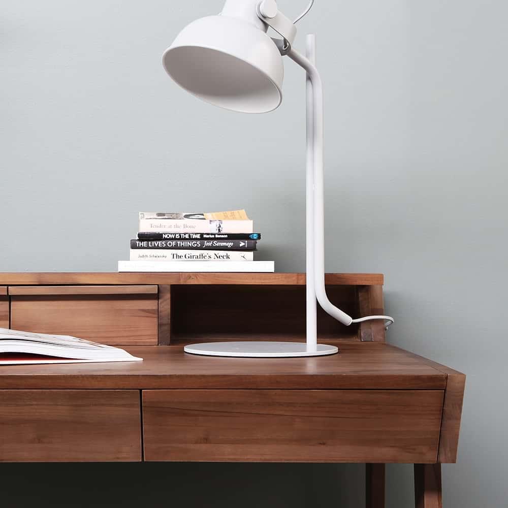 Soho Desk - Teak - Styled Image by Karpenter Oak