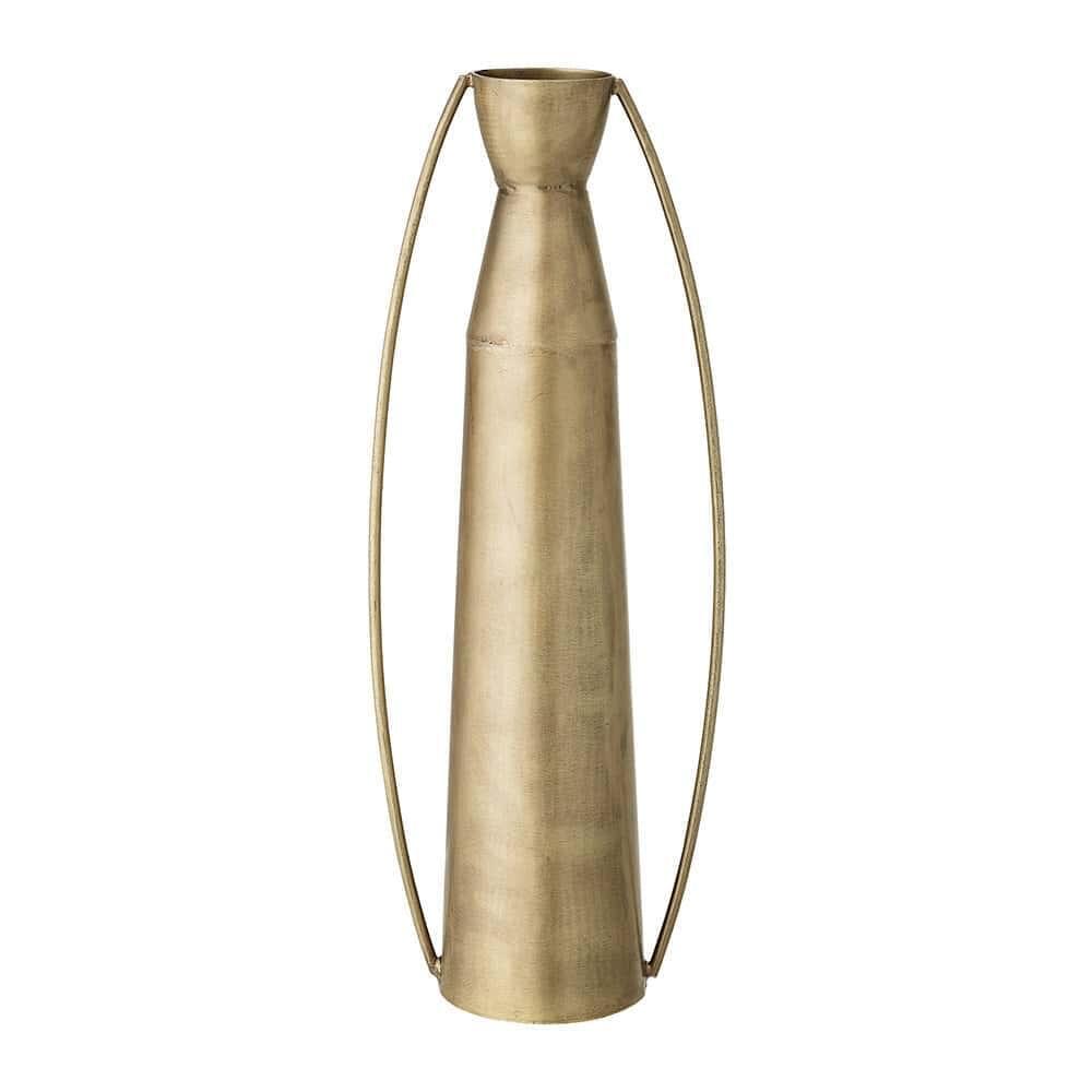 Halo Vase - Brass - Angle View by Bloomingville