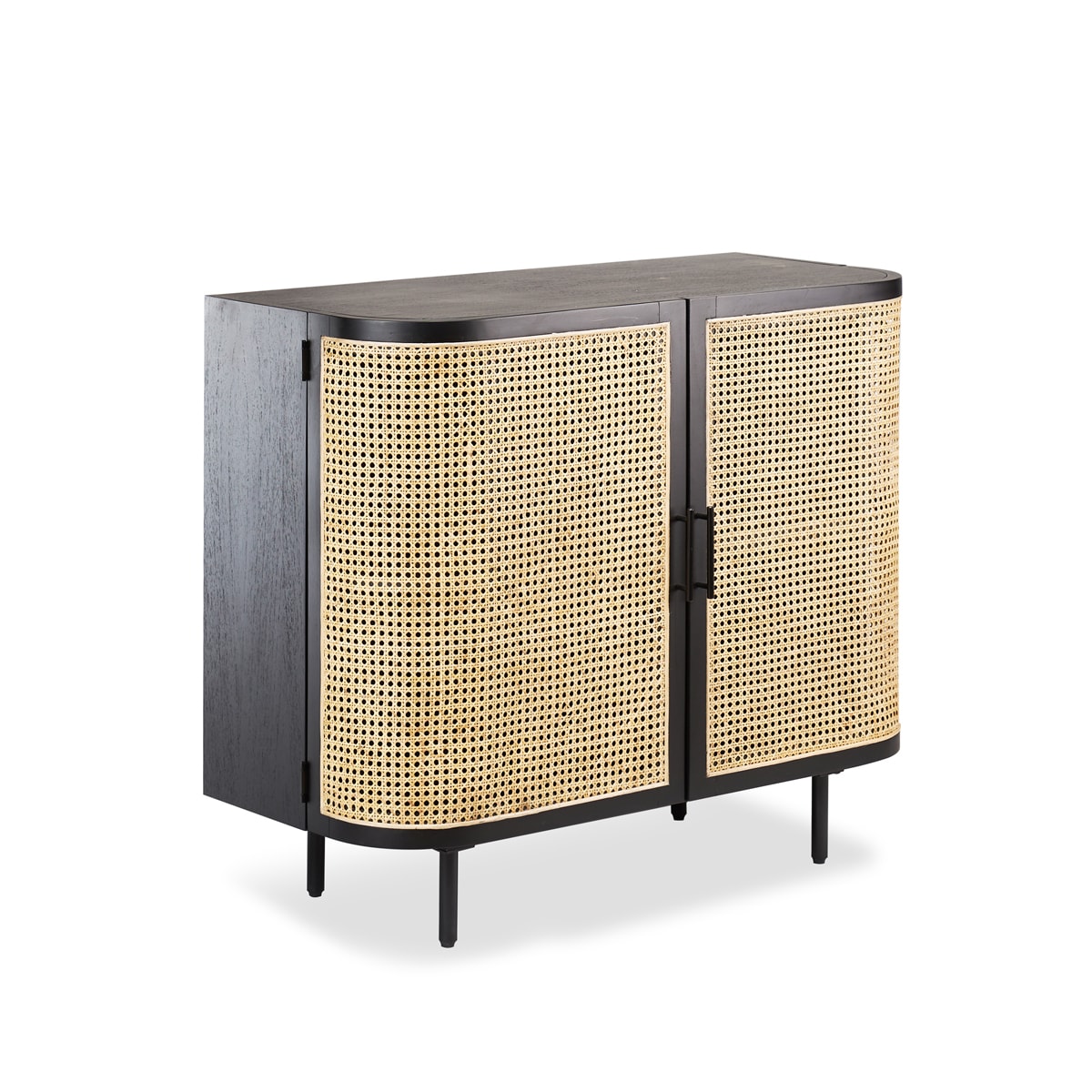 Embrace Rattan Sideboard 100cm - Black - Angle View by RJ Living