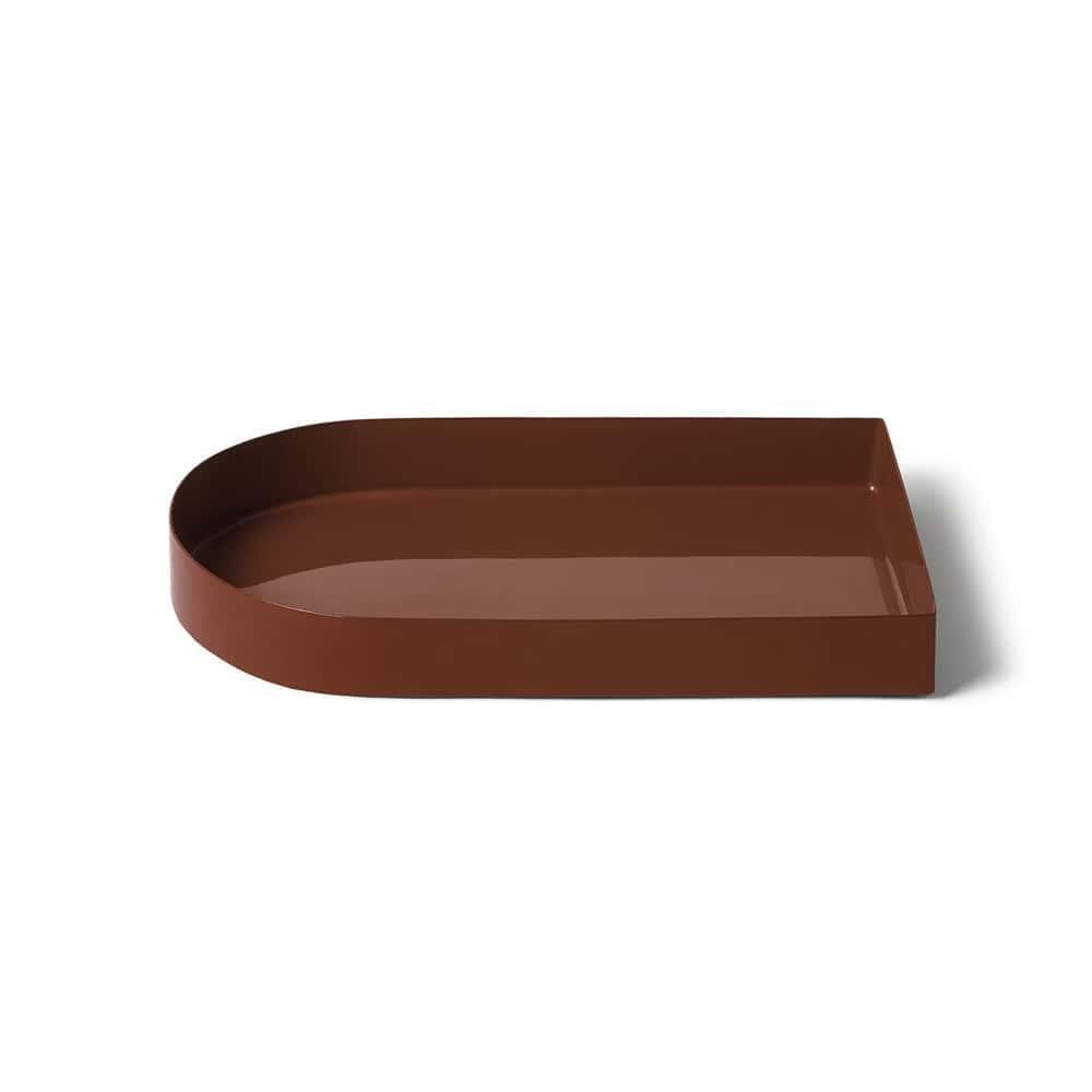 Arc Tray Medium - Red Ochre - Angle View by Lightly