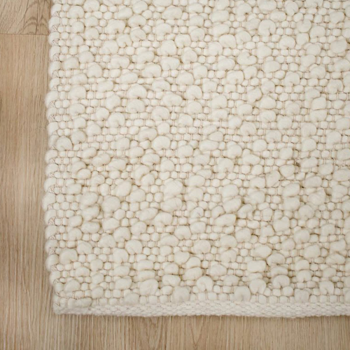 Boucle Rug - Ivory 160Cm X 230Cm - Angle View by The Rug Collection