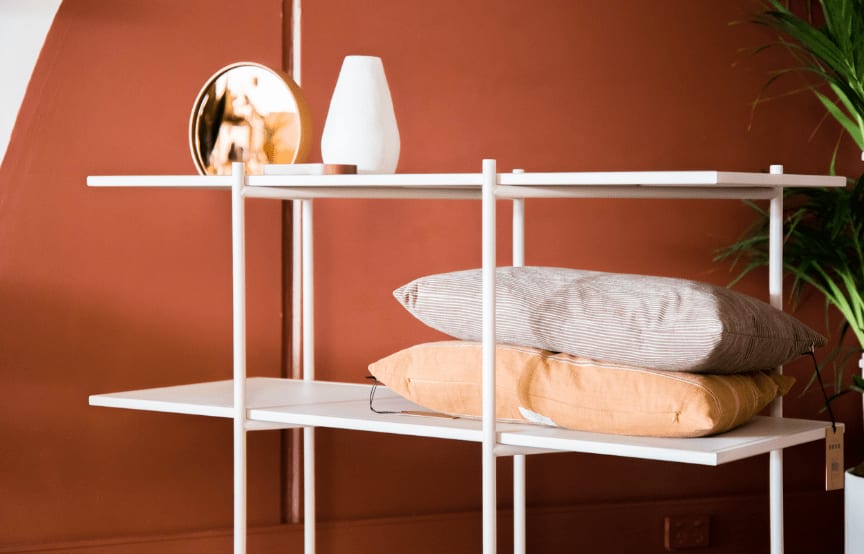 Cross Shelving Unit Beige - Lifestyle Images by RJ Living