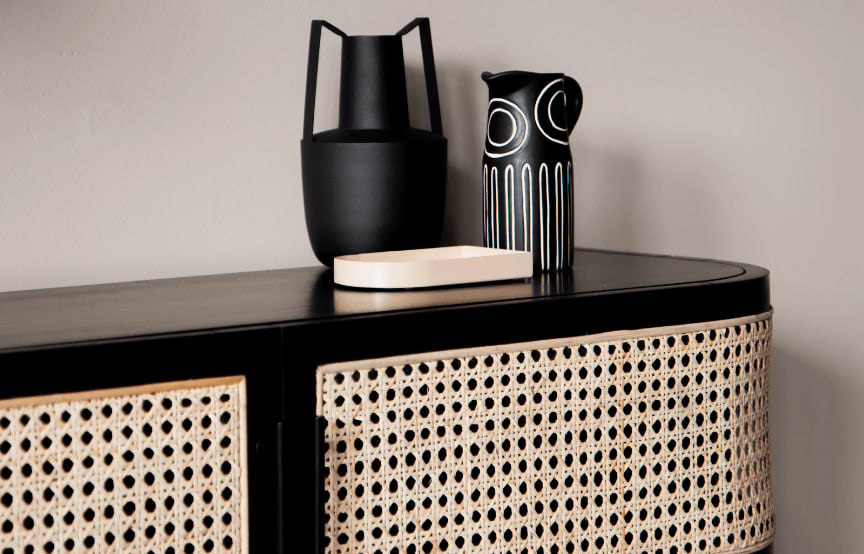 Embrace Rattan Console Black - Lifestyle Images by RJ Living