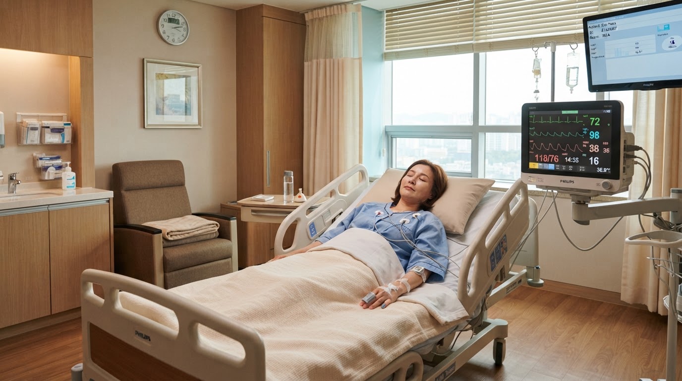의식하진정 중 산소포화도, 혈압, 심전도를 환자 모니터로 연속 측정