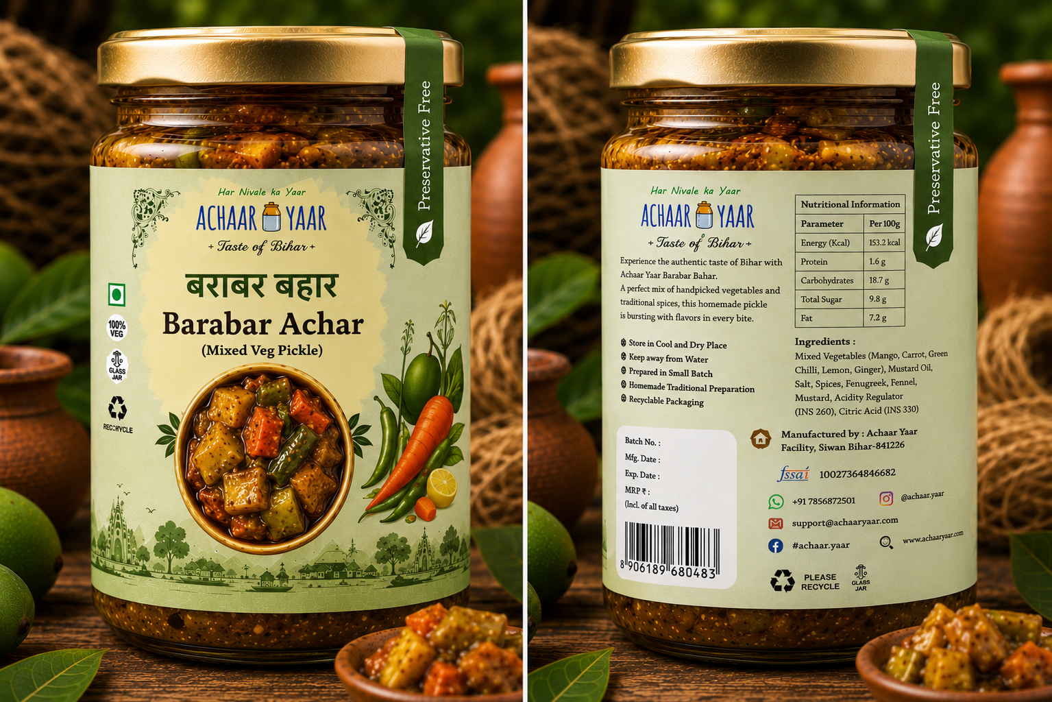 Achaar Yaar Barabar Bahar - Homemade Mixed Vegetable Pickle