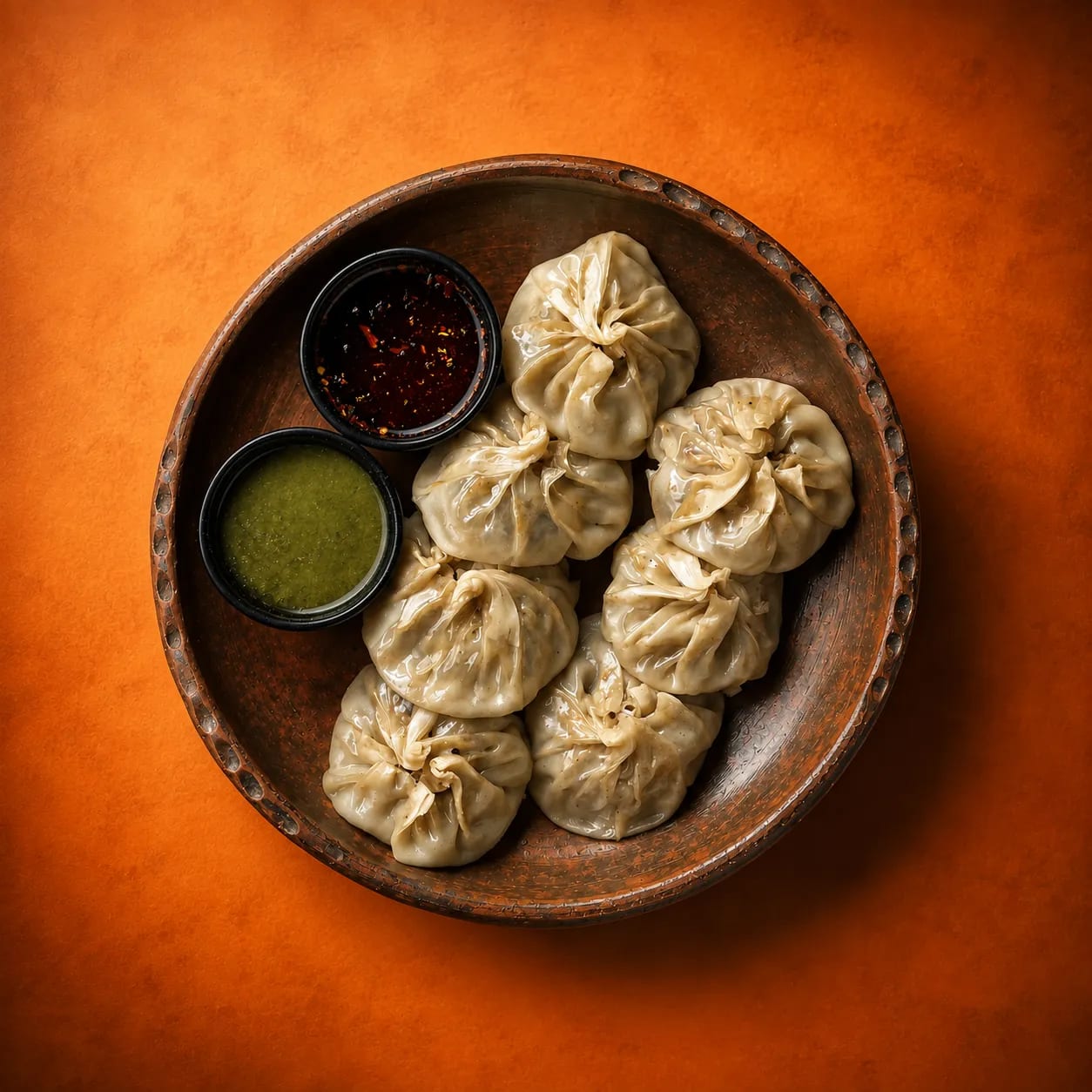 Steamed momo plate top