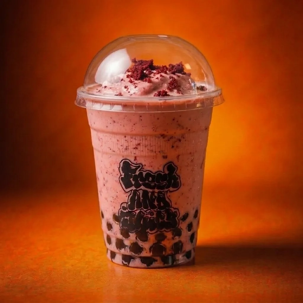 Red velvet bubble drink