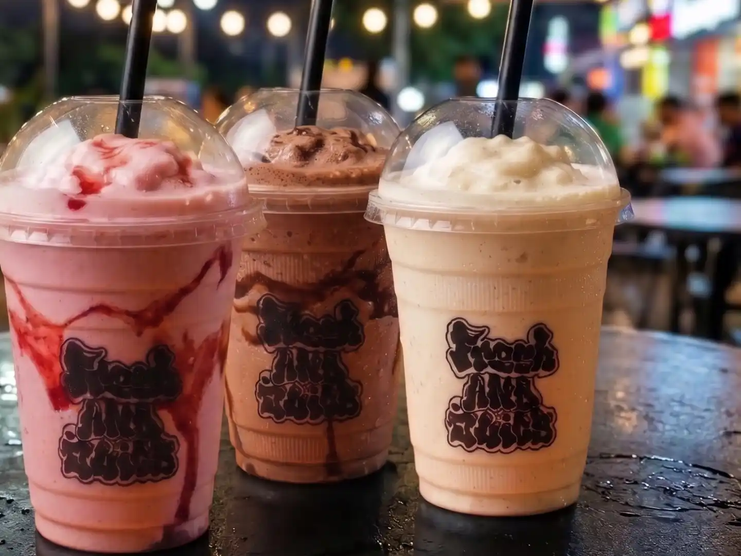 Ice cream shake in a glass