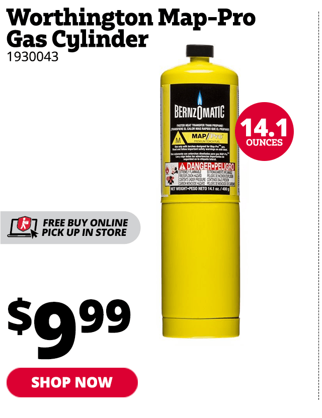 Worthington Map-Pro Gas Cylinder, 14.1 oz. - 332477