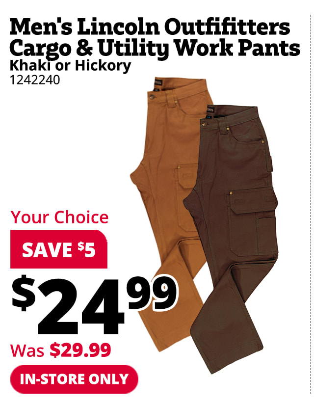 You Work Hard Your Pants Should Too! Men's Lincoln Outfitters Cargo