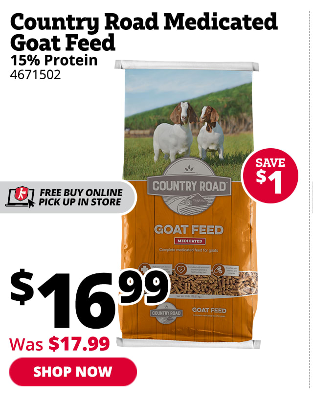 Country Road Medicated Goat Feed, 50 lb. Bag
