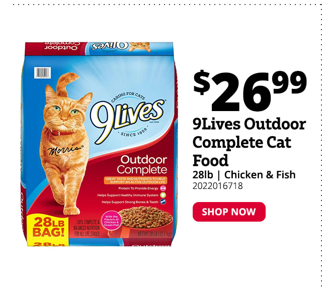 9Lives Outdoor Complete Chicken & Ocean Fish Dry Cat Food, 28 lb. Bag