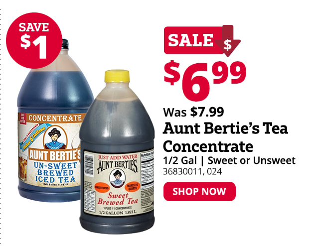 Aunt Bertie's Tea Concentrate 1/2Gal