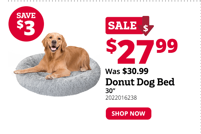 Good Friends Fur Donut Dog Bed, 30" Long