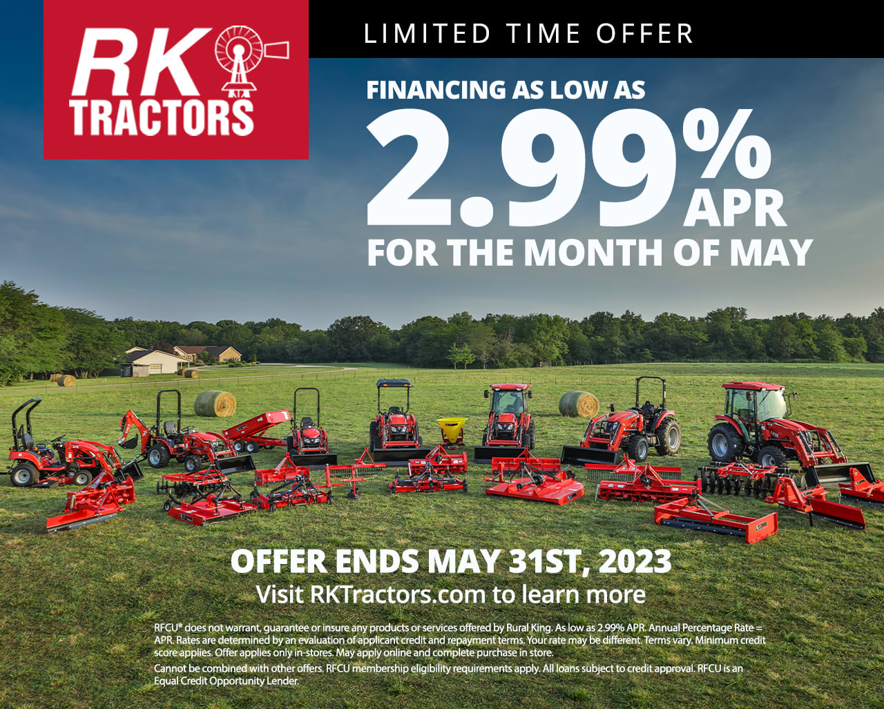 RKTractors May Special Financing! If You've Been Looking, Now Is The