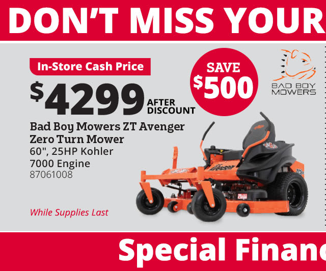 Bad Boy Mowers ZT 60" Zero Turn Mower with Avenger 725cc Kohler 7000 Engine - BAZ60KT740