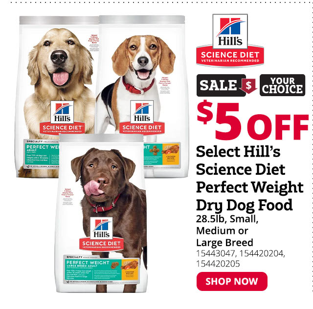 $5 Off Select Hill's Science Diet Perfect Weight Dry Dog Food