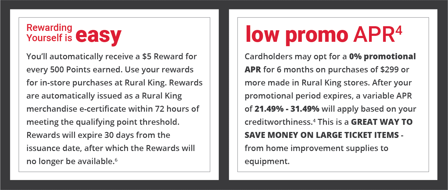 Rural King Rewards Visa Credit Card