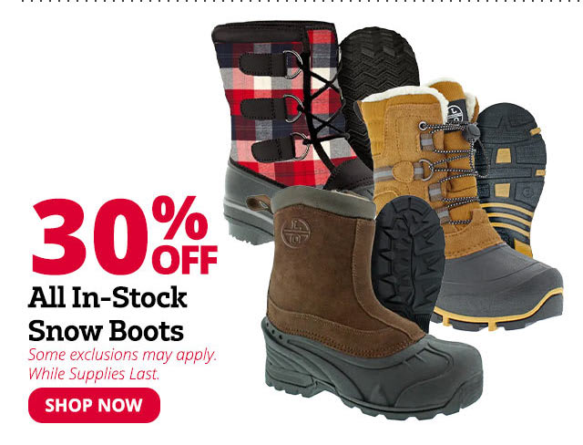 30% Off All In-Stock Snow Boots