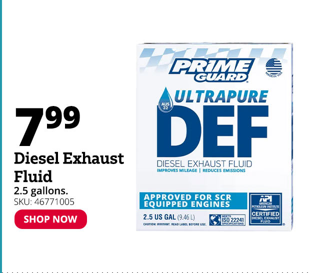 Prime Guard Ultra Pure DEF Diesel Exhaust Fluid, 2.5 Gallon - PRIM00250