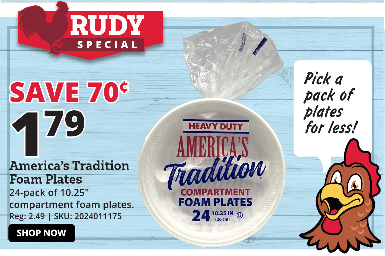 America's Tradition Foam Plate, 24 pack