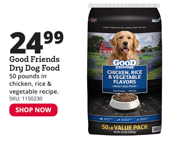Good Friends Chicken, Rice, and Vegetable Recipe Dry Dog Food, 50 lb. Bag