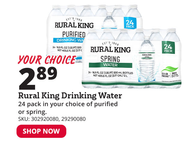 Rural King Bottled Water 24 Pack Purified or Spring