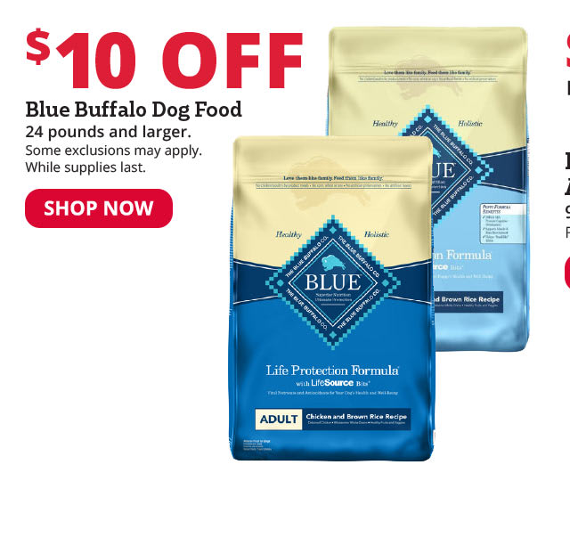 $10 Off Blue Buffalo Dog Food
