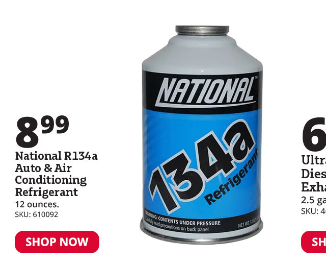 National R134a Auto and Air Conditioning Refrigerant, 12 oz.