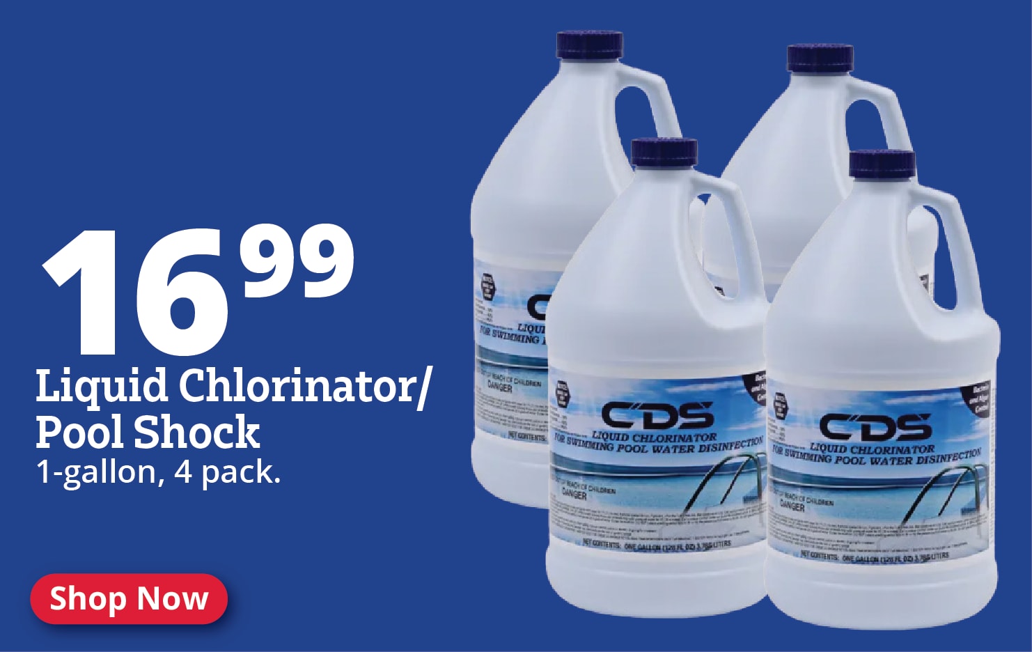 Liquid Chlorinator/Pool Shock, 1 Gallon - Case of 4