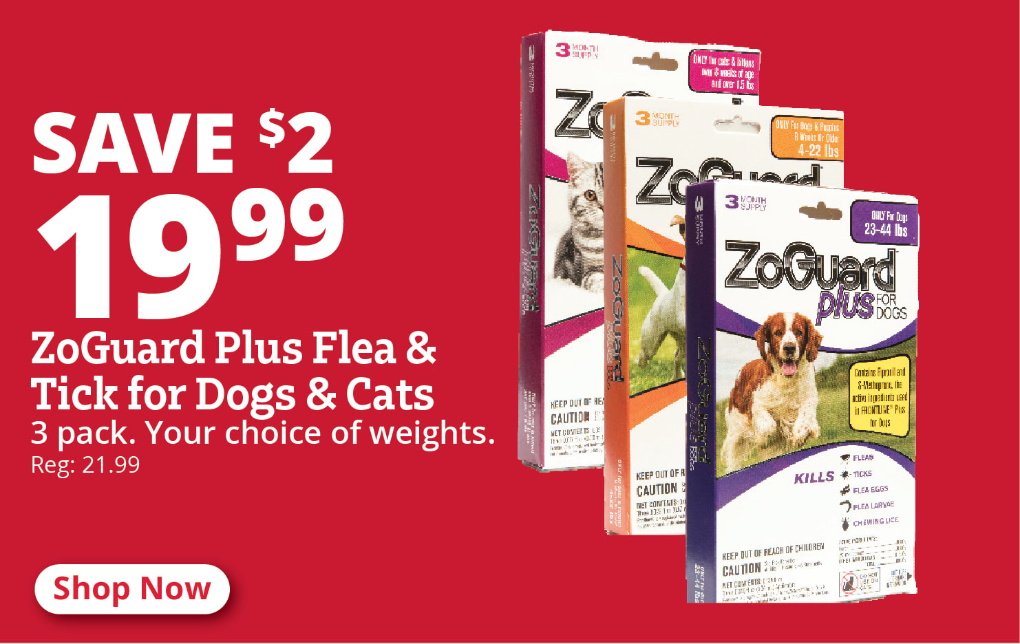 ZoGuard Plus Flea & Tick 3-Pack Dog & Cats