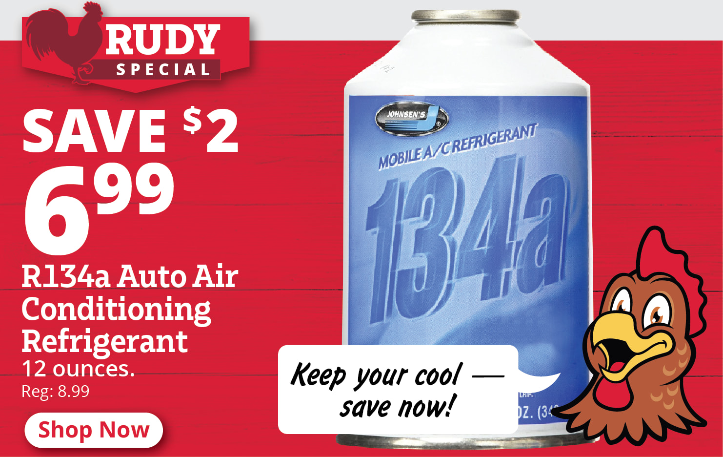 National™ R134a Auto and Air Conditioning Refrigerant, 12 oz.