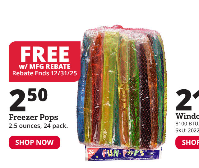 2.5 oz. Freezer Pops - 24 Pack