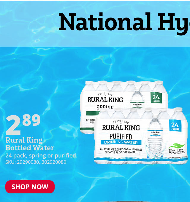 Rural King Bottled Water 24-Pack Purified or Spring