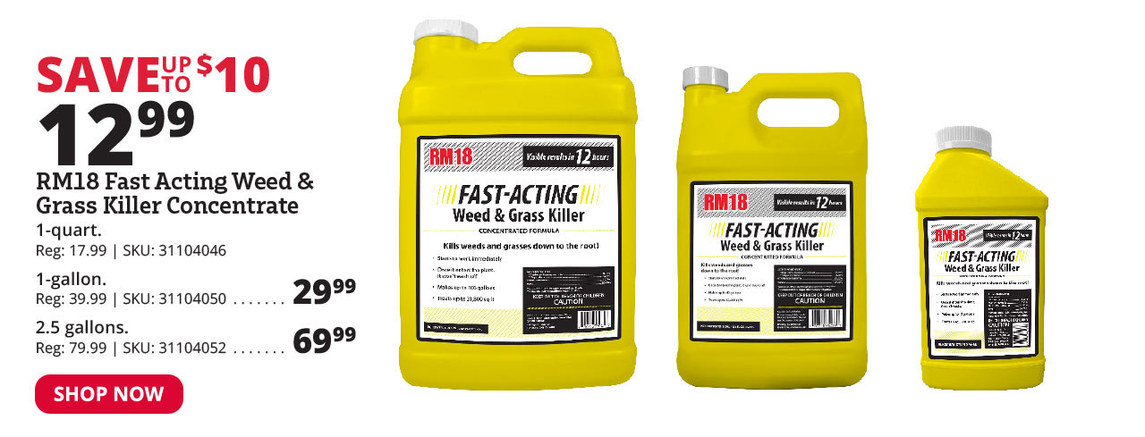 RM18 Fast Acting Weed & Grass Killer Concentrate 1qt, 1gal, or 2.5gal