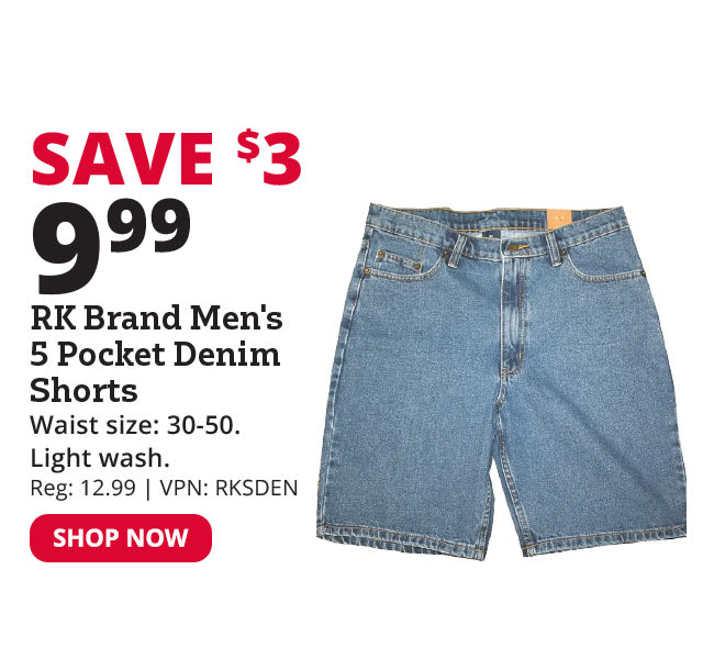 RK Brand Men's 5 Pocket Denim Shorts - RKSDEN