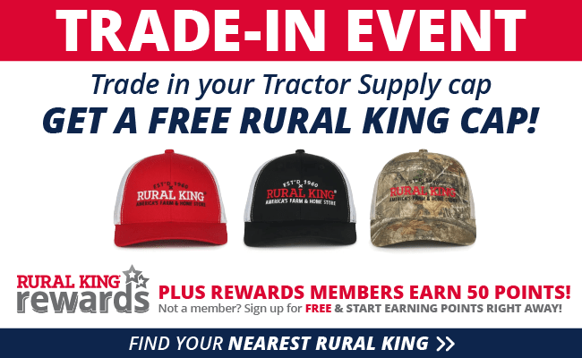 Free Rural King Hat When You Bring In a TSC Hat