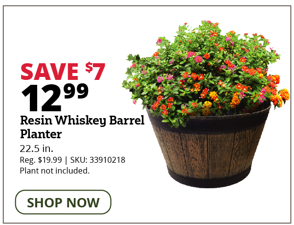 22.5" Resin Whiskey Barrel Planter - BAR18523