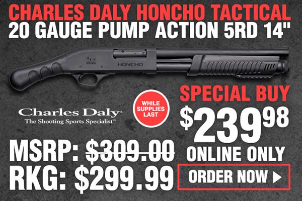 Charles Daly Honcho Tactical 20 Gauge Pump Action 5rd 14in Shotgun