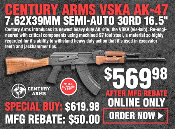 Century Arms VSKA AK-47 7.62x39mm Semi-Auto 30rd 16.5in Rifle RI3284-N