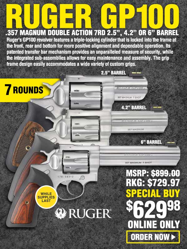 Ruger GP100 .357 Magnum 7-Shot Revolvers