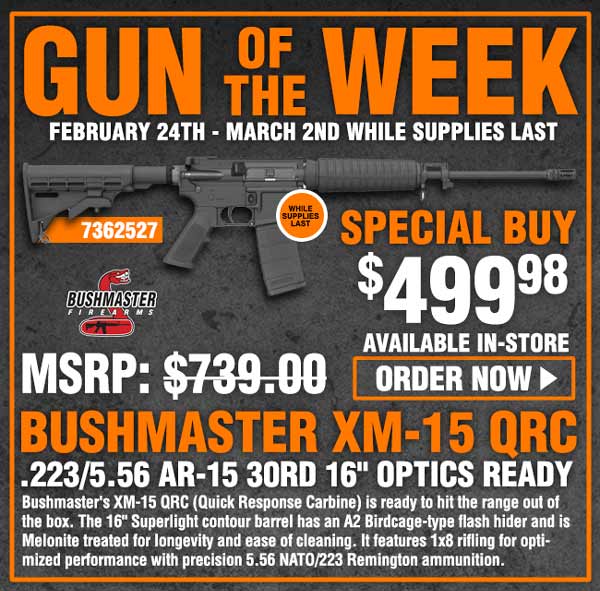 Bushmaster XM-15 QRC .223/5.56 AR-15 30rd 16in Optics Ready Rifle