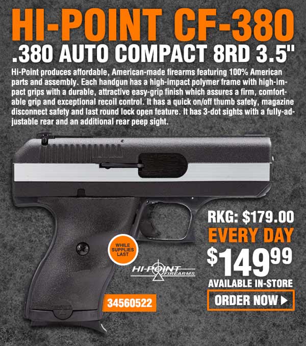 Hi-Point CF-380 .380 Auto Compact 8rd 3.5in Pistol