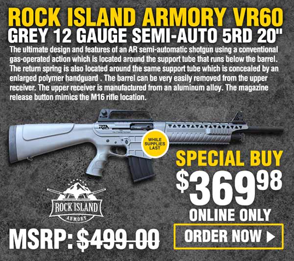 Rock Island Armory VR60 Grey 12 Gauge Semi-Automatic 5rd 20in Shotgun