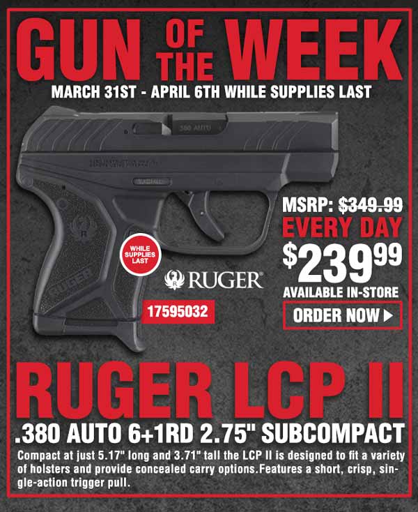 Gun Of The Week: Ruger LCP II .380 Auto 6rd 2.75in Pistol