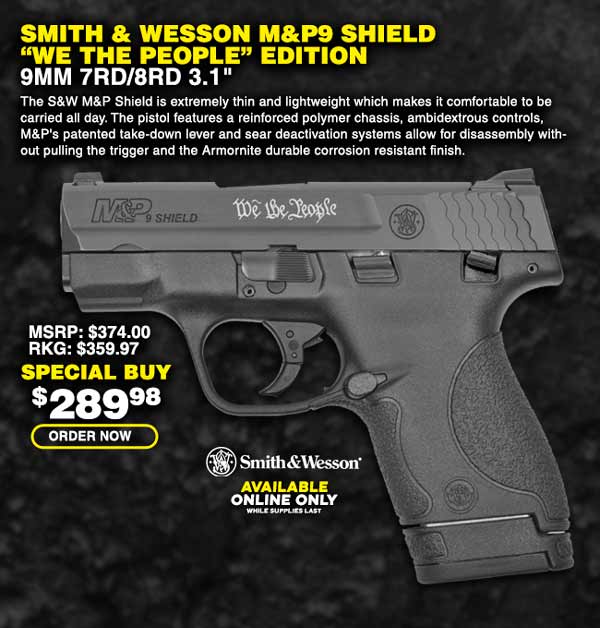 Smith & Wesson M&P9 Shield "We The People" 9mm 7rd/8rd 3.1" Pistol 13303