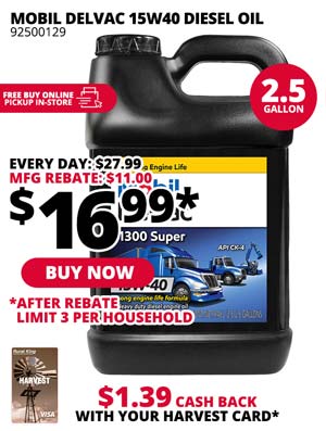 Mobil Delvac 15W40 Diesel Oil 2.5 Gallon