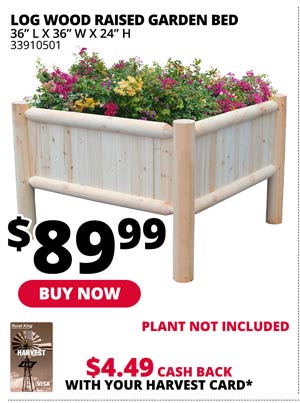 Log Wood Raised Garden Bed