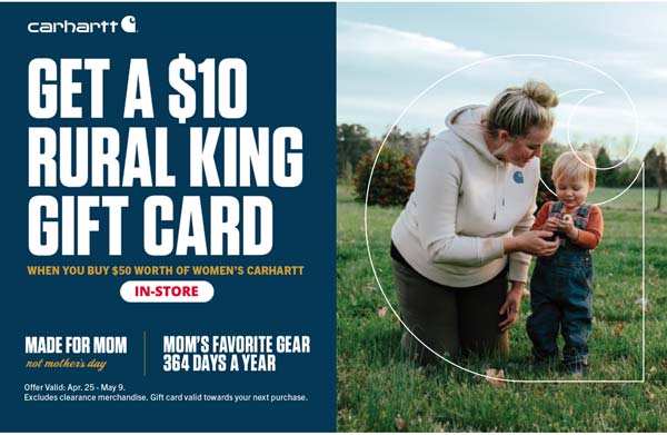 [IN-STORE] Buy $50 Worth of Women's Carhartt, Get a $10 RK Gift Card